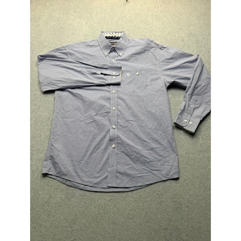 Wrangler George Strait Collection Men Purple Gingham Button Down Shirt MGSP618 L